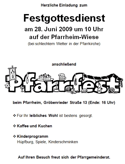 Pfarrfest 2009 - Plakat